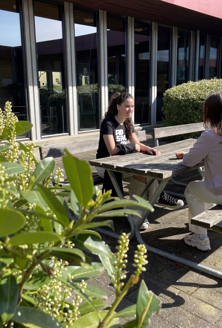 campus with students